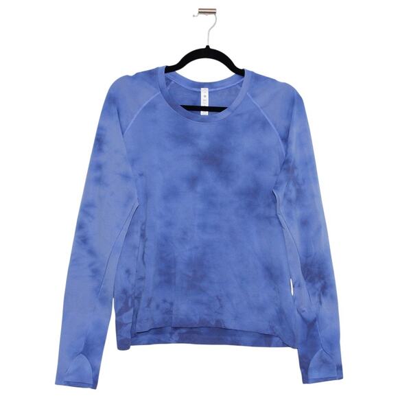 Swiftly Tech Long Sleeve 2.0 Race Length Marble Dye Blue Size 12 - Picture 1 of 7